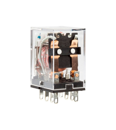 Relé Chint JZX‑22F/2Z(D) miniatura 5A com LED e base de 8 pinos