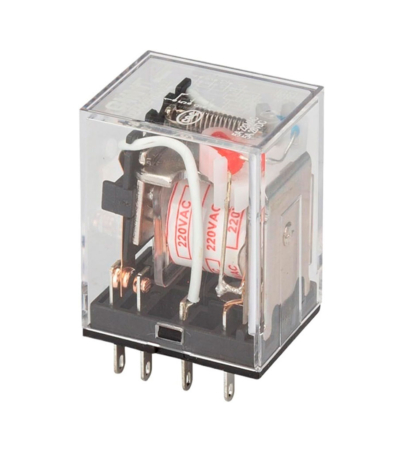 Relé Chint JZX‑22F/2Z(D) miniatura 5A com LED e base de 8 pinos