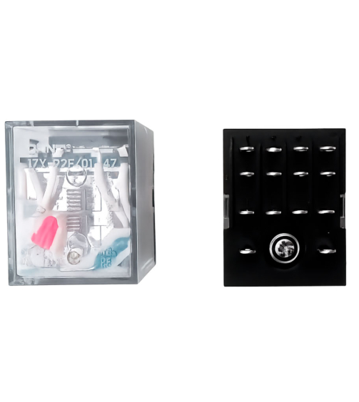 Relé Auxiliar Chint JZX-22F/4Z(D) 220V 14 Pinos com Base Soquete
